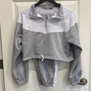 Cropped Hoodie And Tracksuit Pants Lounge Set